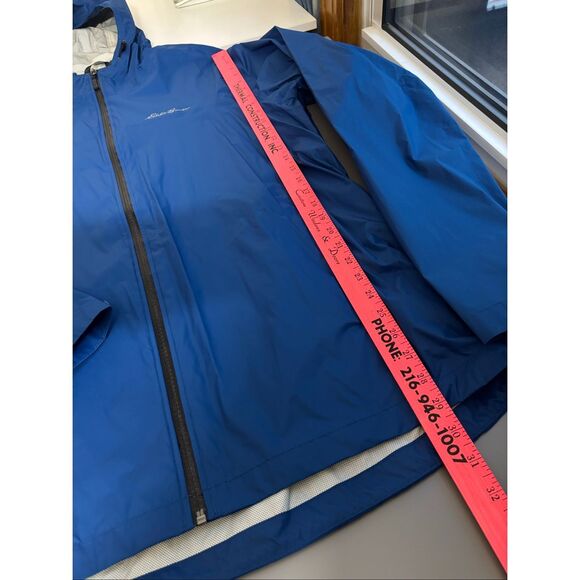 Eddie Bauer weatheredge lightweight jacket blue full zip hooded men’s XL TALL - Picture 7 of 14